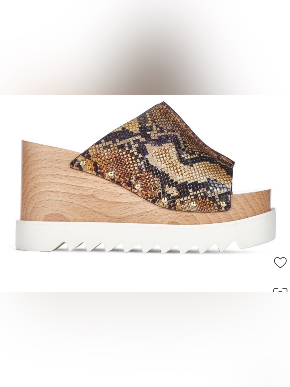 Stella McCartney Elyse Snake Embossed Platform Slide Sandals